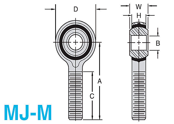 Estremità industriale FJ-M/di MJ-M Rod, auto modellato della corsa che lubrifica l'estremità di Rod metrica