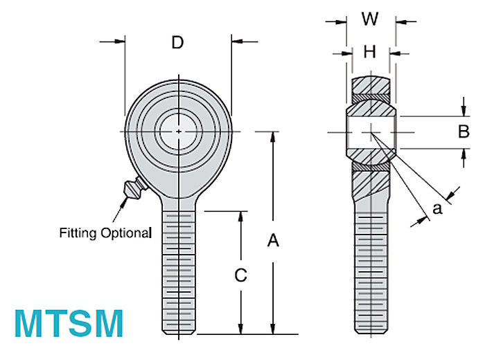 Estremità di Rod dell'acciaio inossidabile MTSF/di MTSM 3 - colleghi metallo con metallo per attrezzatura industriale
