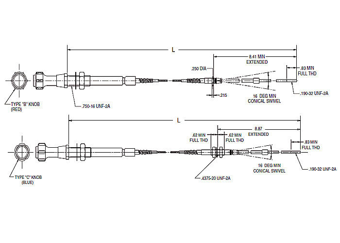 Serie infilata del puntello/passi 565 - 550 della testa di cavo di controllo del cambio della testa del supporto