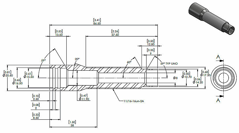 Cappuccio del condotto infilato MD dei montaggi di estremità del cavo di alta precisione con 11/16 di filo di UNF