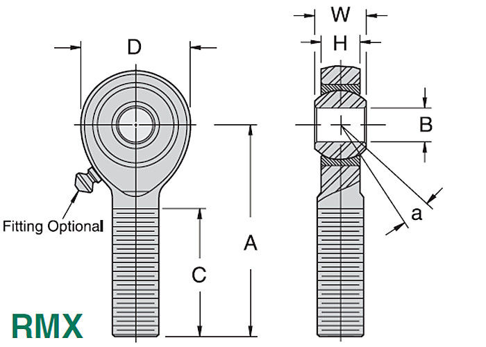 RMX/RMX - l'estremità di Rod resistente di precisione di T, PTFE allineato ha infilato l'estremità di Rod solida