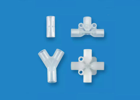 PP PTFE connettore per tubi a quattro vie connessione femminile in plastica