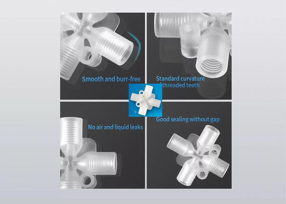 PP PTFE connettore per tubi a quattro vie connessione femminile in plastica