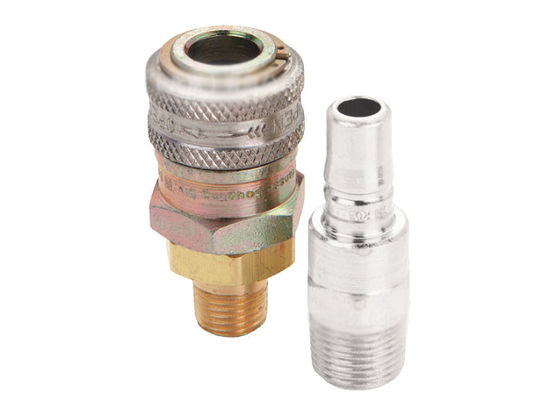 Connettore veloce pneumatico in acciaio placcato zinco da 3/8"