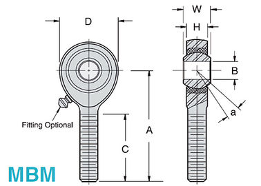 MBM/MBF Serie Bronze Racing Rod Ends Con un design a bassa attrito