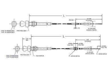 OEM Assemblaggio universale del cavo di controllo dell'acceleratore 565 - 550 serie uscita standard