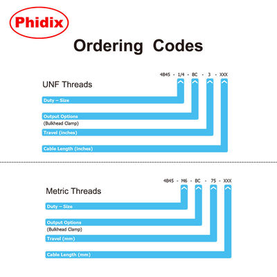 Push - Pull 4B Cavo di controllo meccanico Quattro dimensioni diverse disponibili per i comandi dell'imbracatura