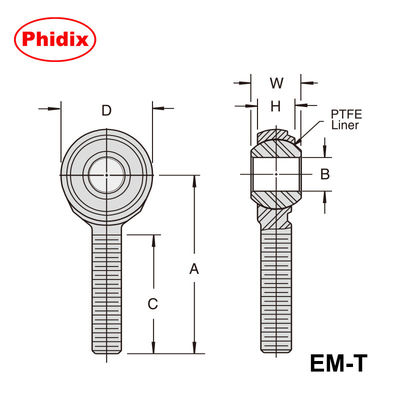 Semi di bastoncini rivestiti in PTFE in serie EM-T/EF-T a 2 pezzi