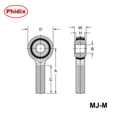 Serie MMJ-M/FJ-M per viti a sfera a filo metrico ∙ ∙ Autolubrificante pista di nylon con sfera placcata in nichel e rivestimento di dicromato giallo ∙ ∙ a basso attritoProgettazione resistente alla corrosione/all'usura per la robotica e le macchine
