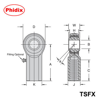 Finali di canna della serie TSMX/TSFX per impieghi pesanti: progettazione in metallo a tre pezzi di precisione per il controllo del movimento a carico elevato