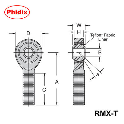 RMX/RMX-T serie PTFE-rivestito PTFE-rivestimento estremità della canna alta capacità di carico per applicazioni industriali e di competizione