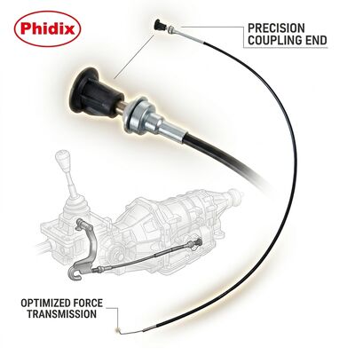 Cavo meccanico in acciaio inossidabile rivestito in nylon con connessione a forcella, che fornisce funzionamento e resistenza all'usura