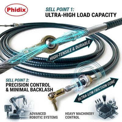 Cavo di controllo meccanico personalizzato con raggio di curvatura installato fino a 5 pollici, approvato OEM per sistemi di controllo di precisione