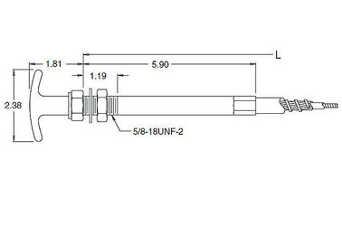Cavi di controllo di twist lock Fittings di fine del cavo Push Pull Control Maniglia 100lb Max carico