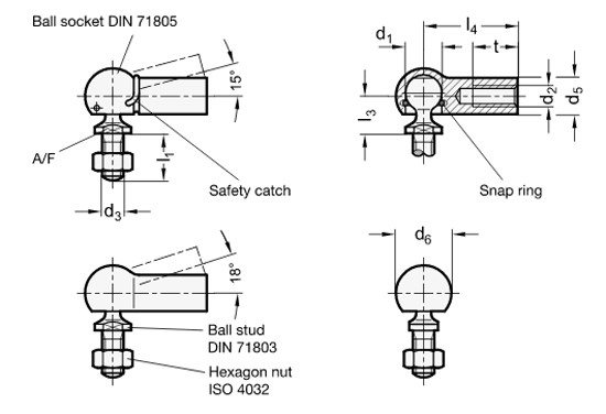 M6 M10 Fusioni a sfera in acciaio inossidabile