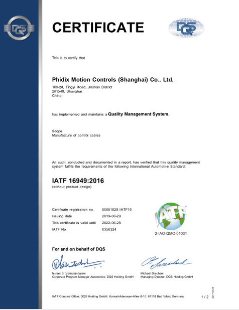 Porcellana Phidix Motion Controls (Shanghai) Co., Ltd. Certificazioni